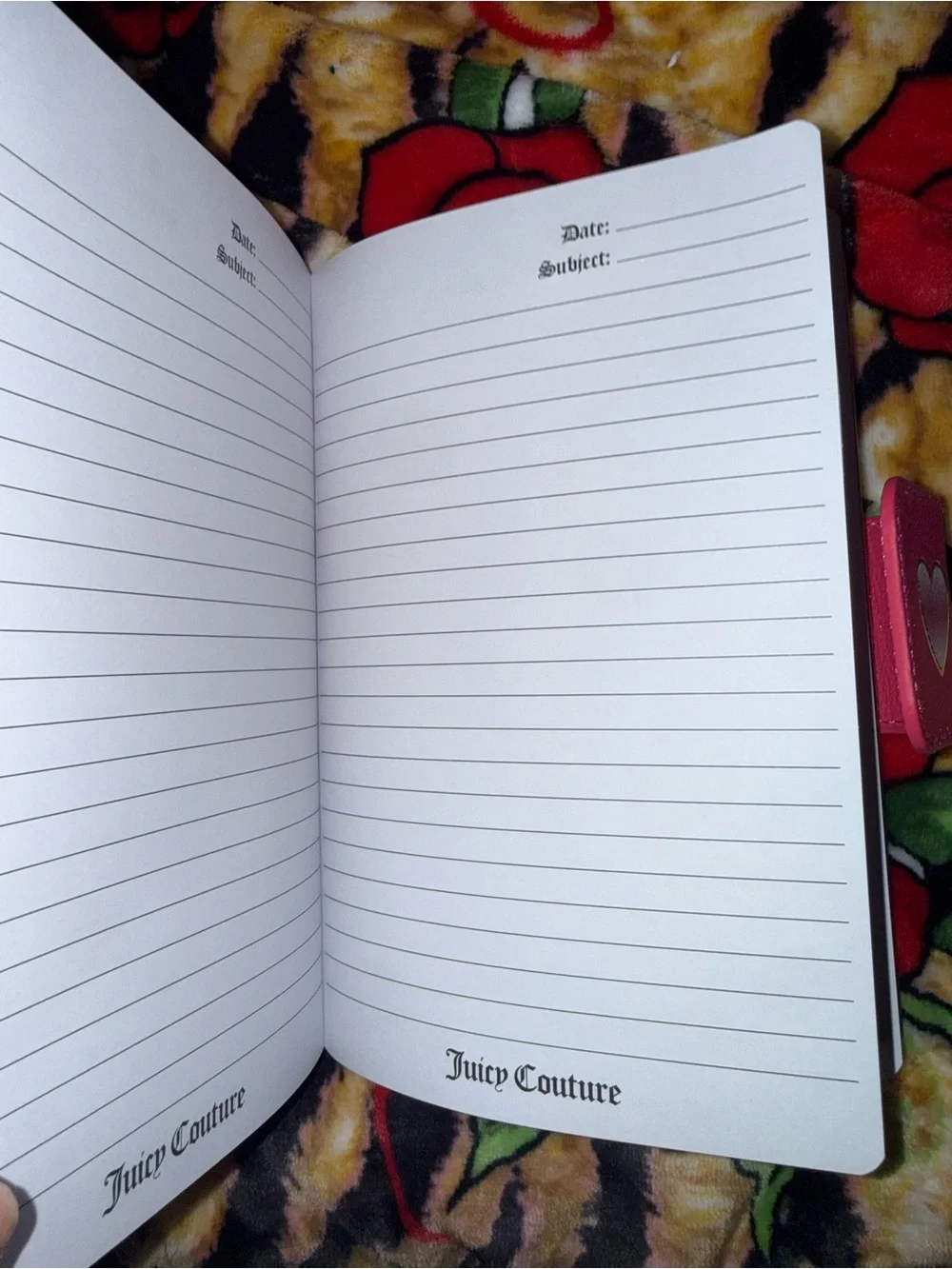 Juicy Couture Pink Heart Notebook with Matching Pink Pen